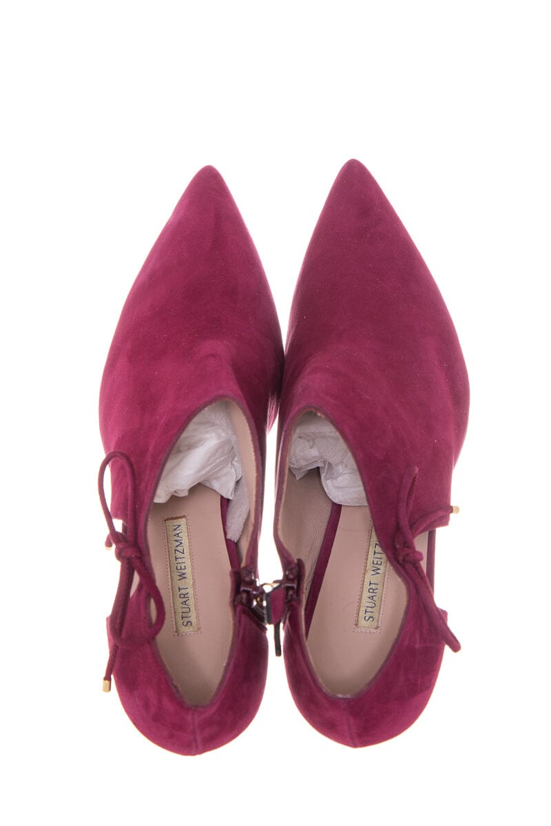 Stuart Weitzman Burgundy Suede Booties SZ 9