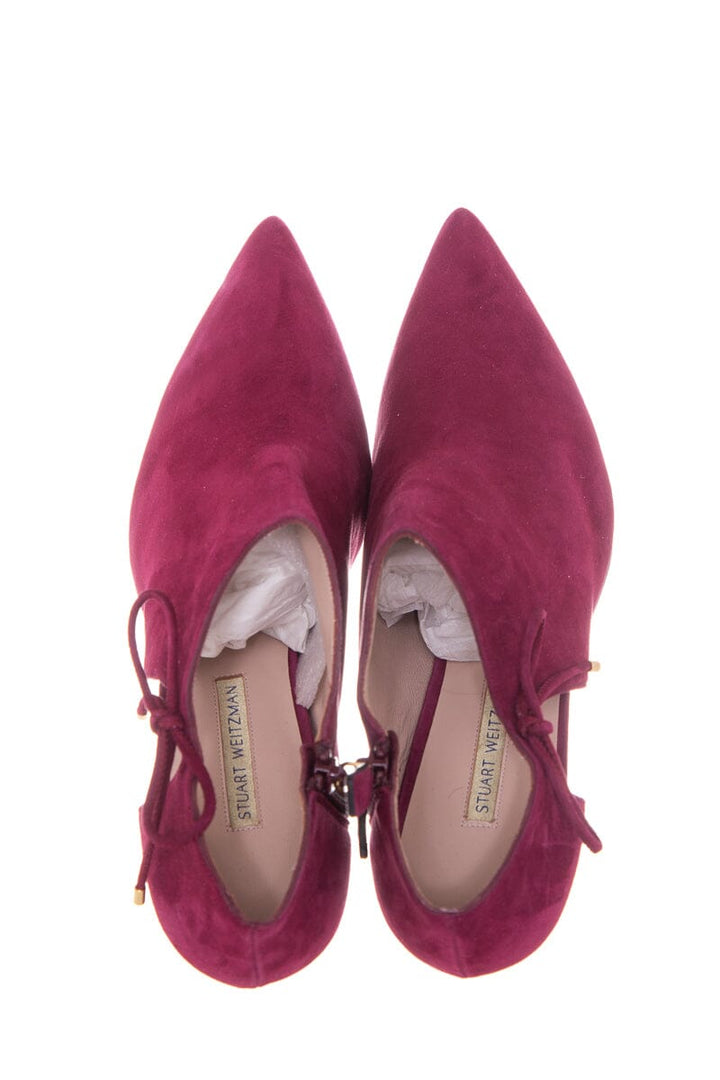Stuart Weitzman Burgundy Suede Booties SZ 9