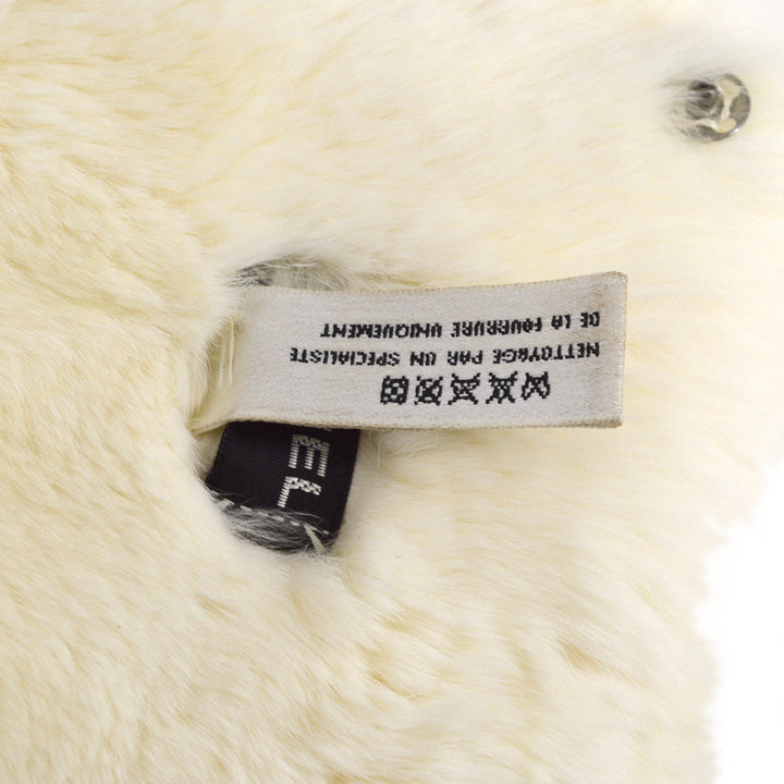 Top Quality Chanel Fur Shawl Scarf White