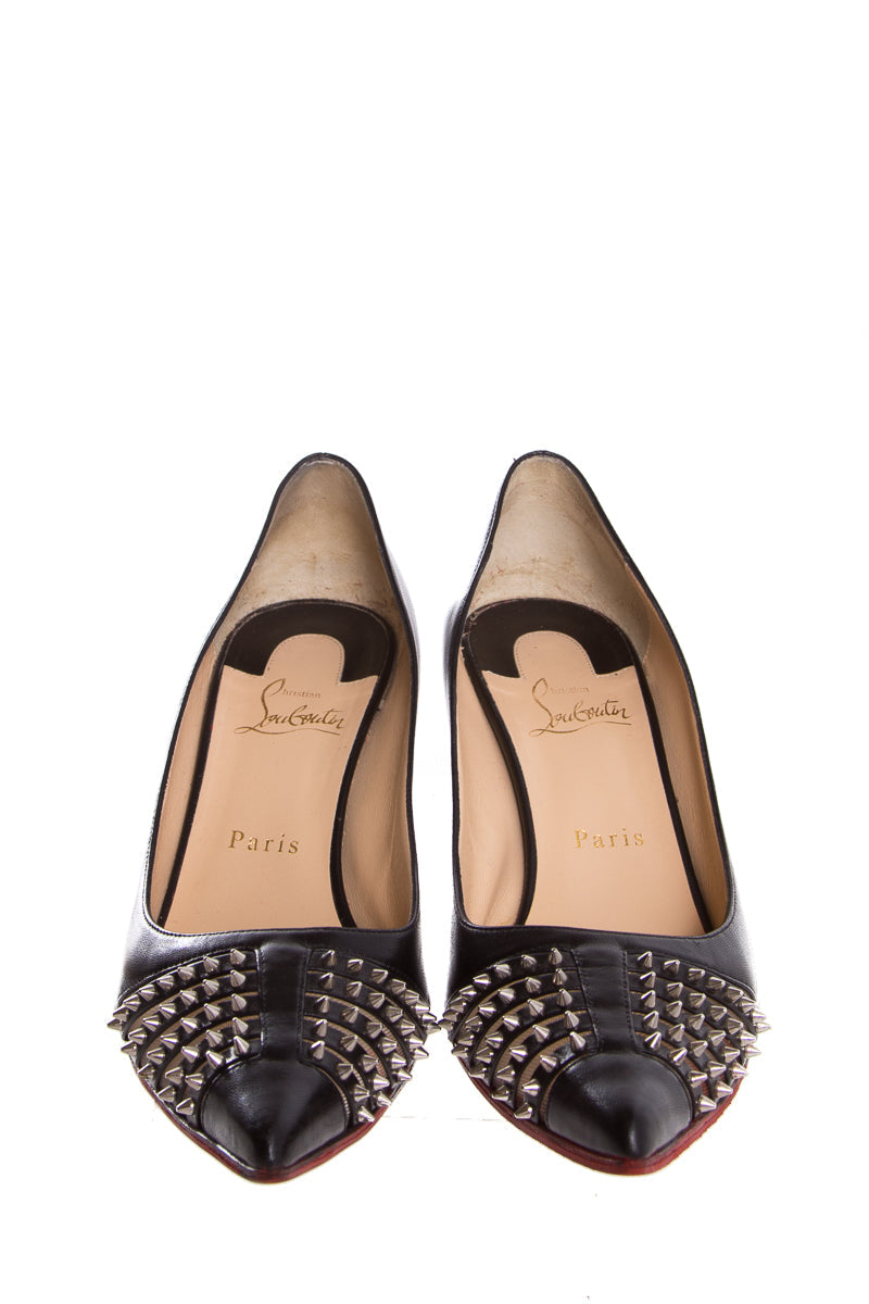 Christian Louboutin Black Studded Heels SZ 38