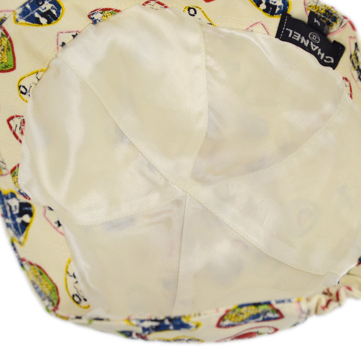 Top Quality Chanel Ivory Valentine Cap Hat #M Small New