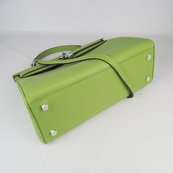 Hermes Kelly 35cm Togo Leather Handbag Green/Silver
