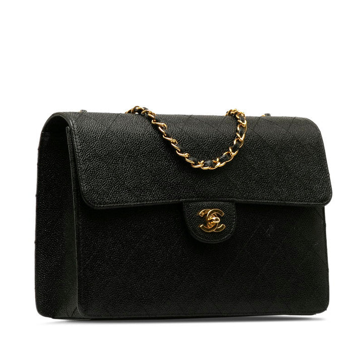 Top Quality Chanel Decamatrasse ingle Flap Gold  Chain Shoulder Bag Black   CHANEL