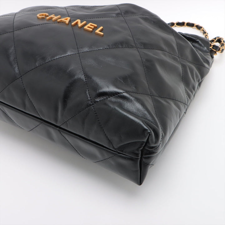 Top Quality Chanel 22 Leather Chain Shoulder Bag Black G  AS3261