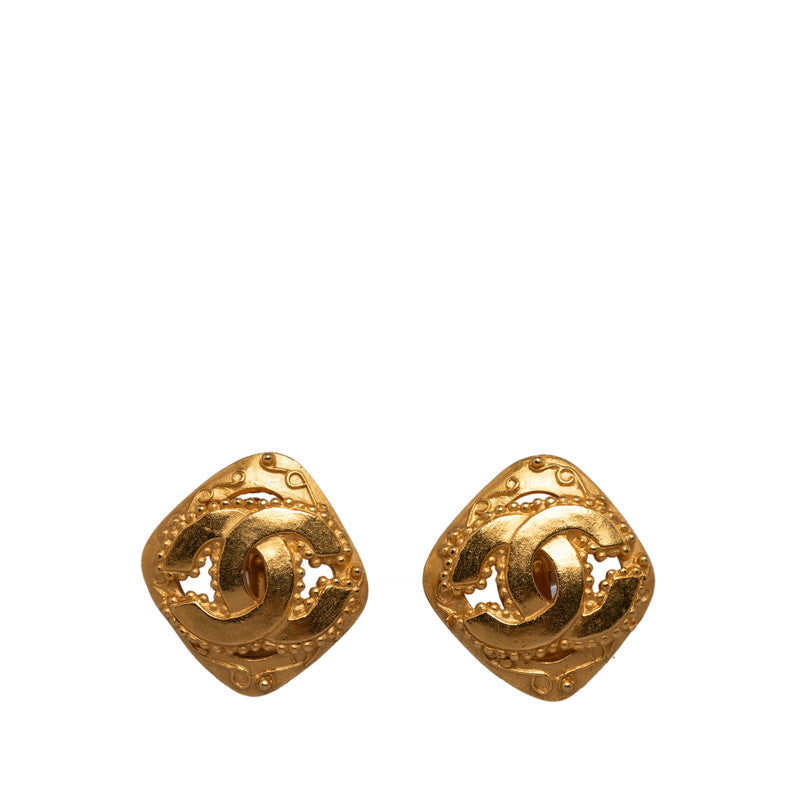 Top Quality Chanel Vintage Cocomark Flower Card Earring Gold Makeup Ladies Chanel