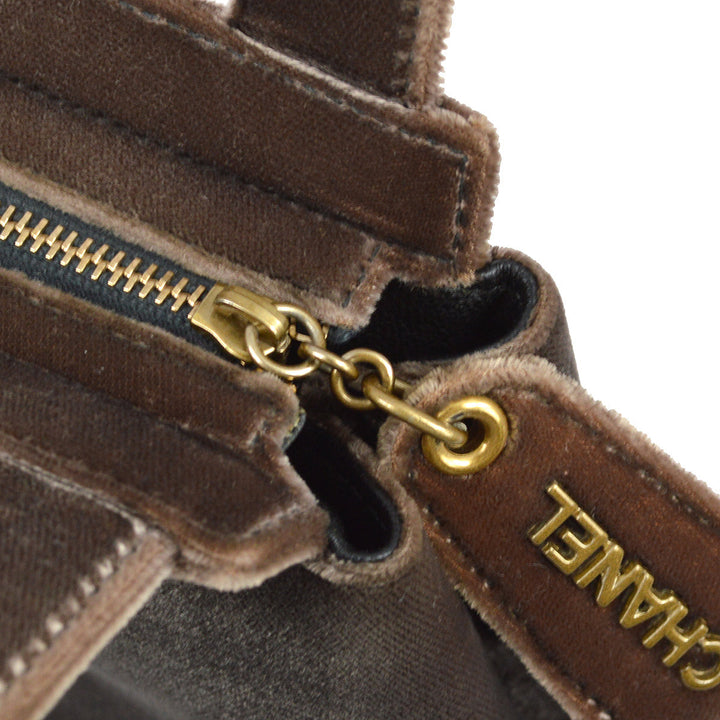 Top Quality Chanel Brown Velvet Handbag