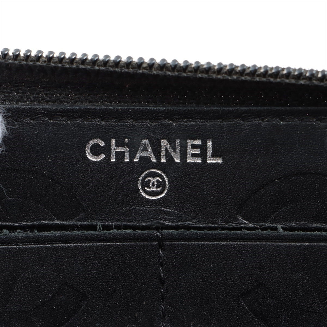 Top Quality Chanel Combon Line in Round  Wallet Black Silver  13th Series Seal Coloring