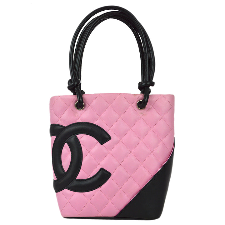 Top Quality Chanel Pink Calfskin Cambon Ligne Tote Handbag