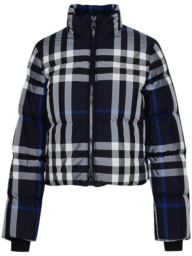 Burberry Check Crop Padding Night Blue