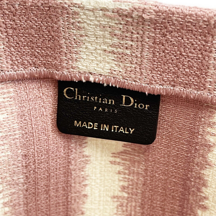 Top quality Dior Bayadere Stripe Large Book Tote D-Stripes Embroidery Pink