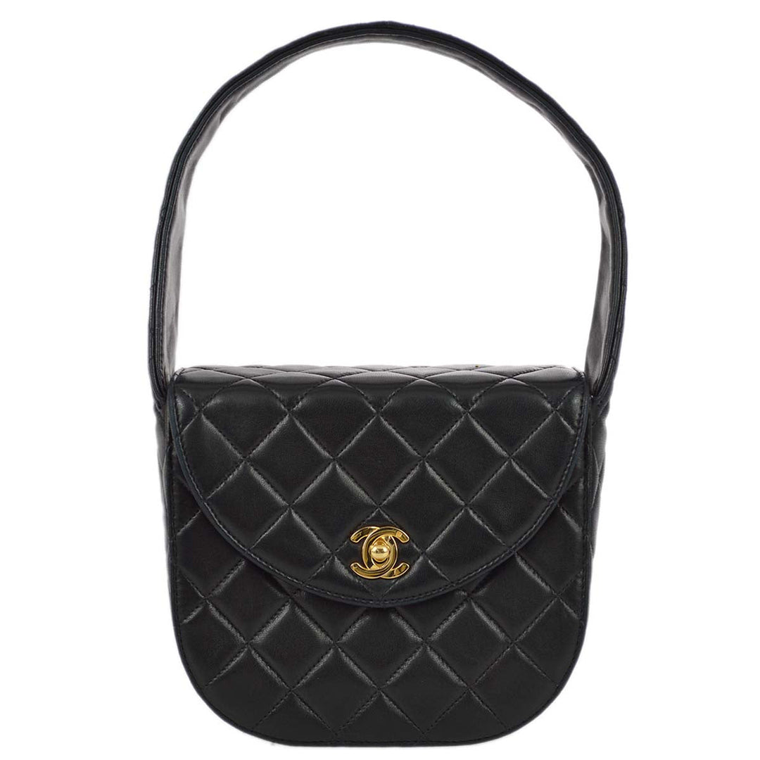 Top Quality Chanel 1991-1997 Black Lambskin Handbag
