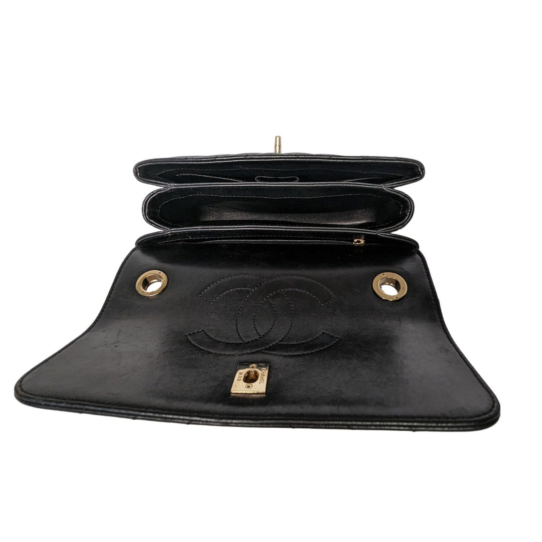 Top Quality Chanel Black Trendy CC Chevron Top Handle Flap Bag