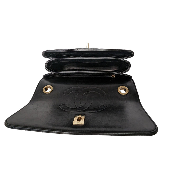Top Quality Chanel Black Trendy CC Chevron Top Handle Flap Bag