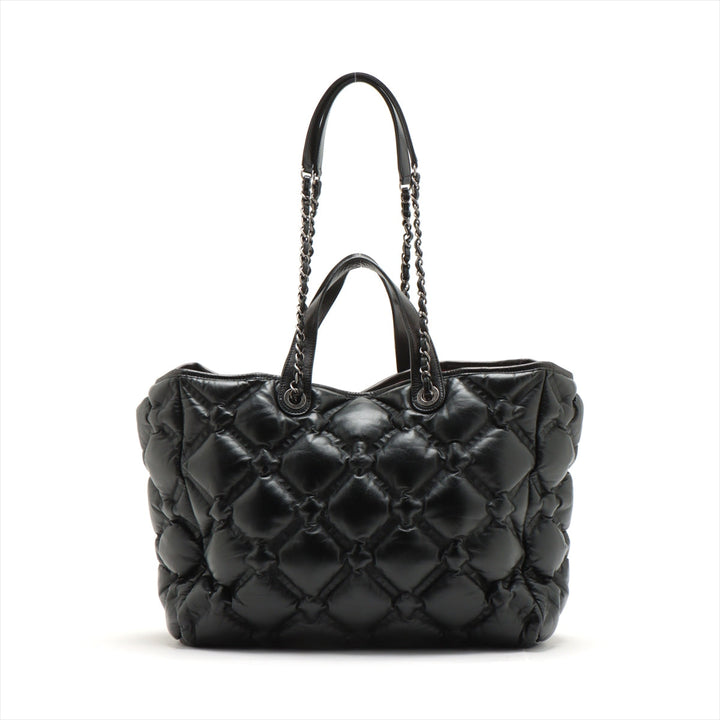 Top Quality Chanel Bubble Kilt Leather Chain Top Bag Black Gummetal Gold  23rd