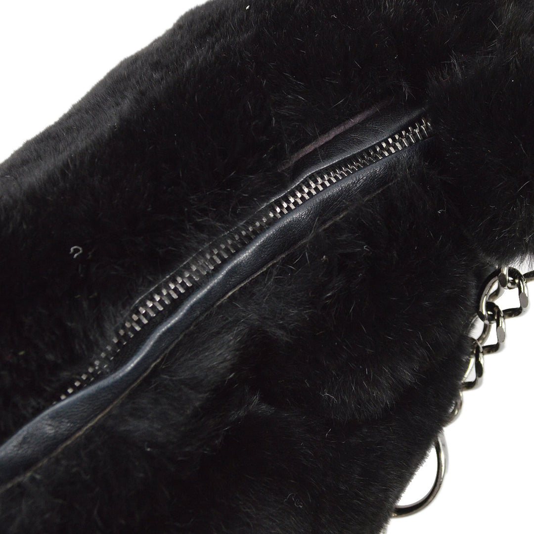 Top Quality Chanel Black Fur Chain Handbag