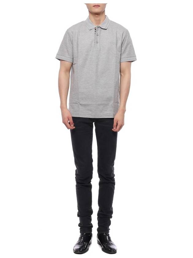 Burberry Men's Monogram Logo Polo Shirt Grey