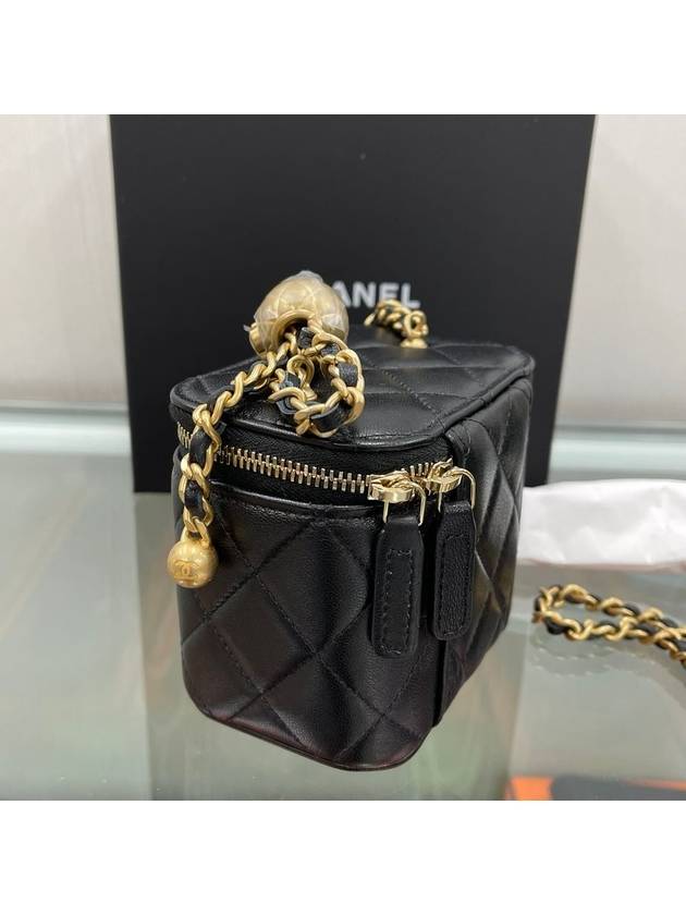 CC Logo Classic Vanity Small Cosmetic Case Mini Bag Black Chanel