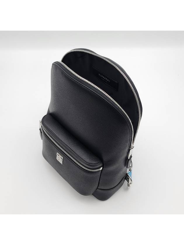 Burberry Logo Grained Leather Cross Bag Black