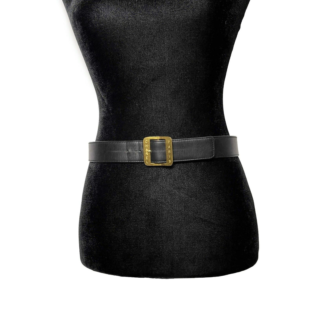 Chanel - 03P Stamped  PARIS Leather - Black - 32 - Belt