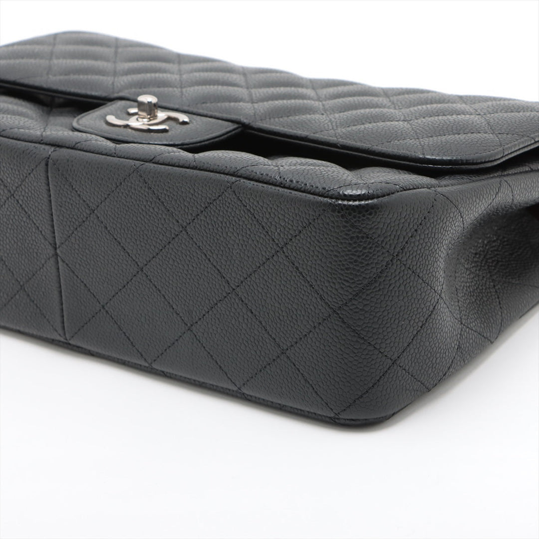 Top Quality Chanel DECAMATRASSE 30  Caviar S Double Flap Double Chain Bag Black Silver  15th A58600
