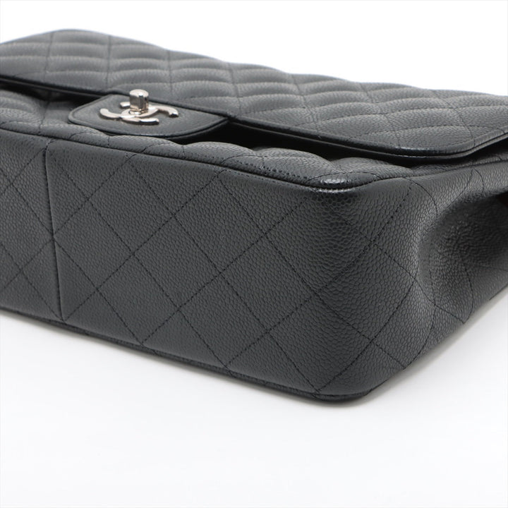 Top Quality Chanel DECAMATRASSE 30  Caviar S Double Flap Double Chain Bag Black Silver  15th A58600