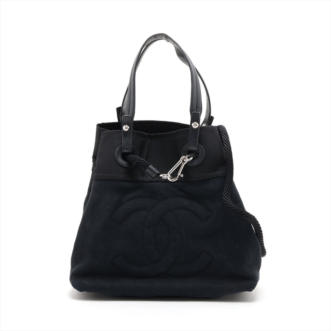 Top Quality Chanel Coco Canvas Leather Tote Bag Black Silver Gold  13th