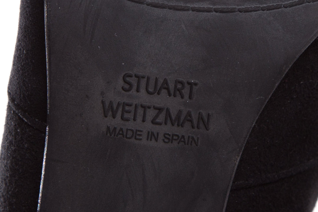 Stuart Weitzman Black Suede Highland Boots SZ 8.5