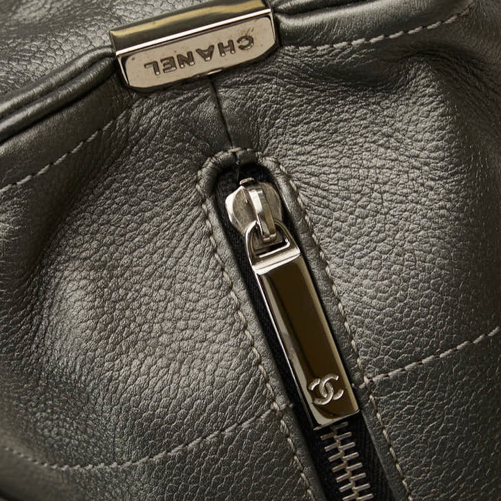 Top Quality Chanel Chocolate Bar Mini Boston Bag Handbag Gray Leather Lady Chanel