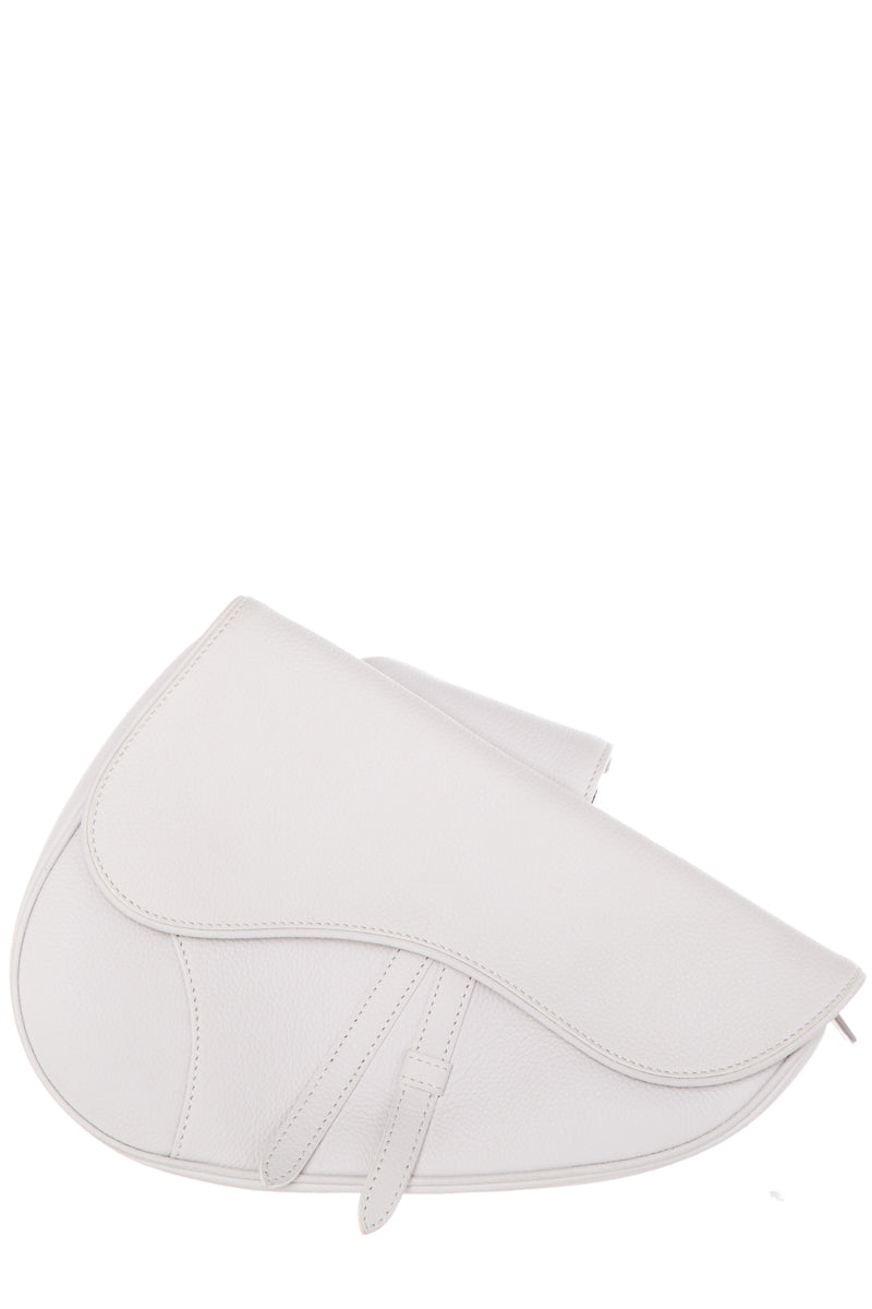 Christian Top quality Dior Ivory Saddle Leather Cross-Body Handbag