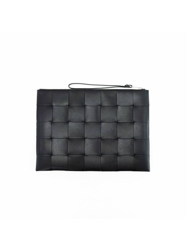 Bottega veneta Intrecciato Weaving Strap Clutch Bag Black
