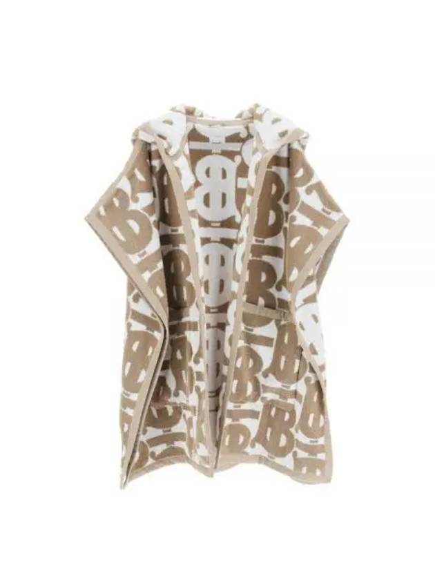 Burberry Wool Over TB Logo Pattern Cape Beige