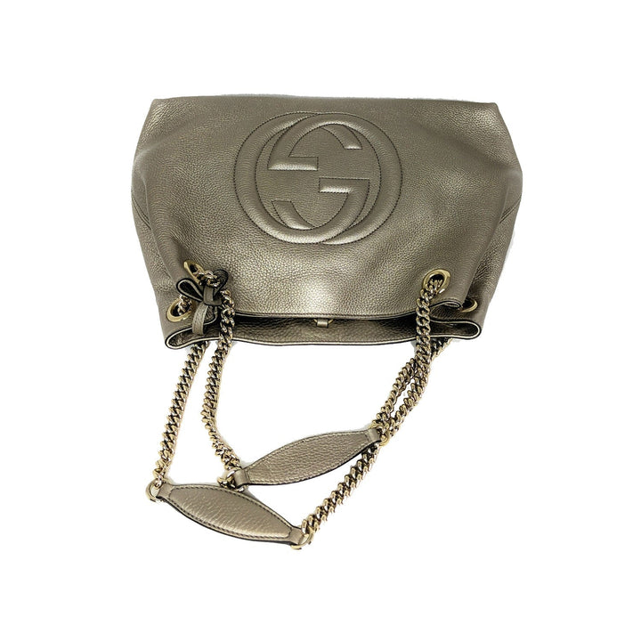 Gucci Pebbled Calfskin Medium Soho Chain Shoulder Bag