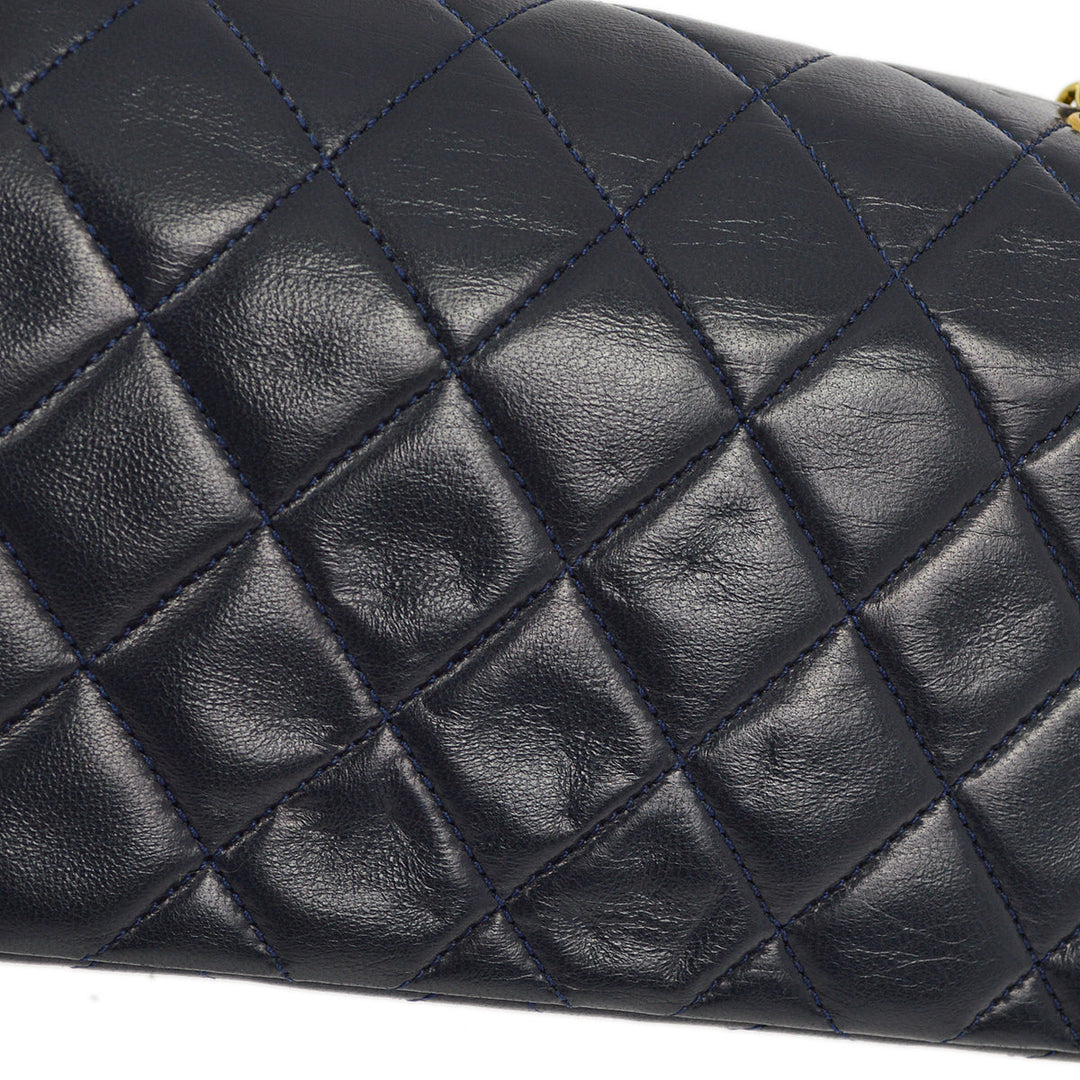 Top Quality Chanel Navy Lambskin Turnlock Mini Full Flap Shoulder Bag