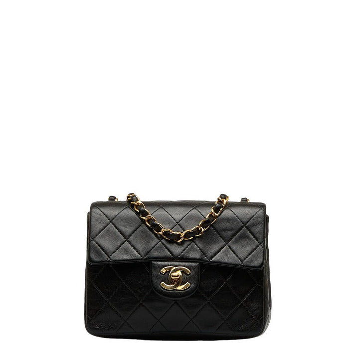 Top Quality Chanel Mini Flap Chain Shoulder Bag in Lambskin Black