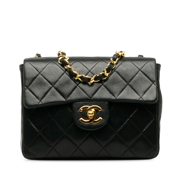 Top Quality Chanel Mini Flap Bag in Lambskin Black Ladies