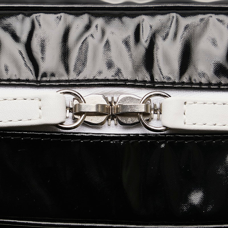 Top Quality Chanel 19 Cruise Collection LA PAUA Cocomark Chain Shoulder Bag Black White PVC Leather  CHANEL
