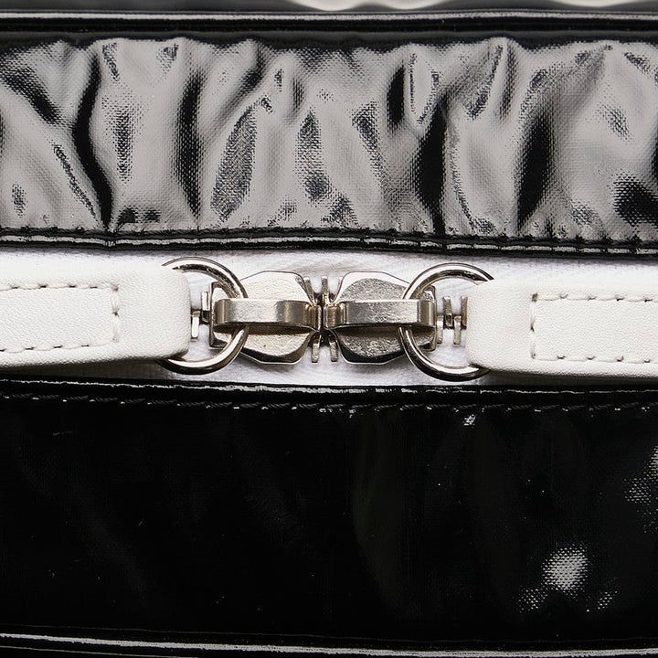 Top Quality Chanel 19 Cruise Collection LA PAUA Cocomark Chain Shoulder Bag Black White PVC Leather  CHANEL