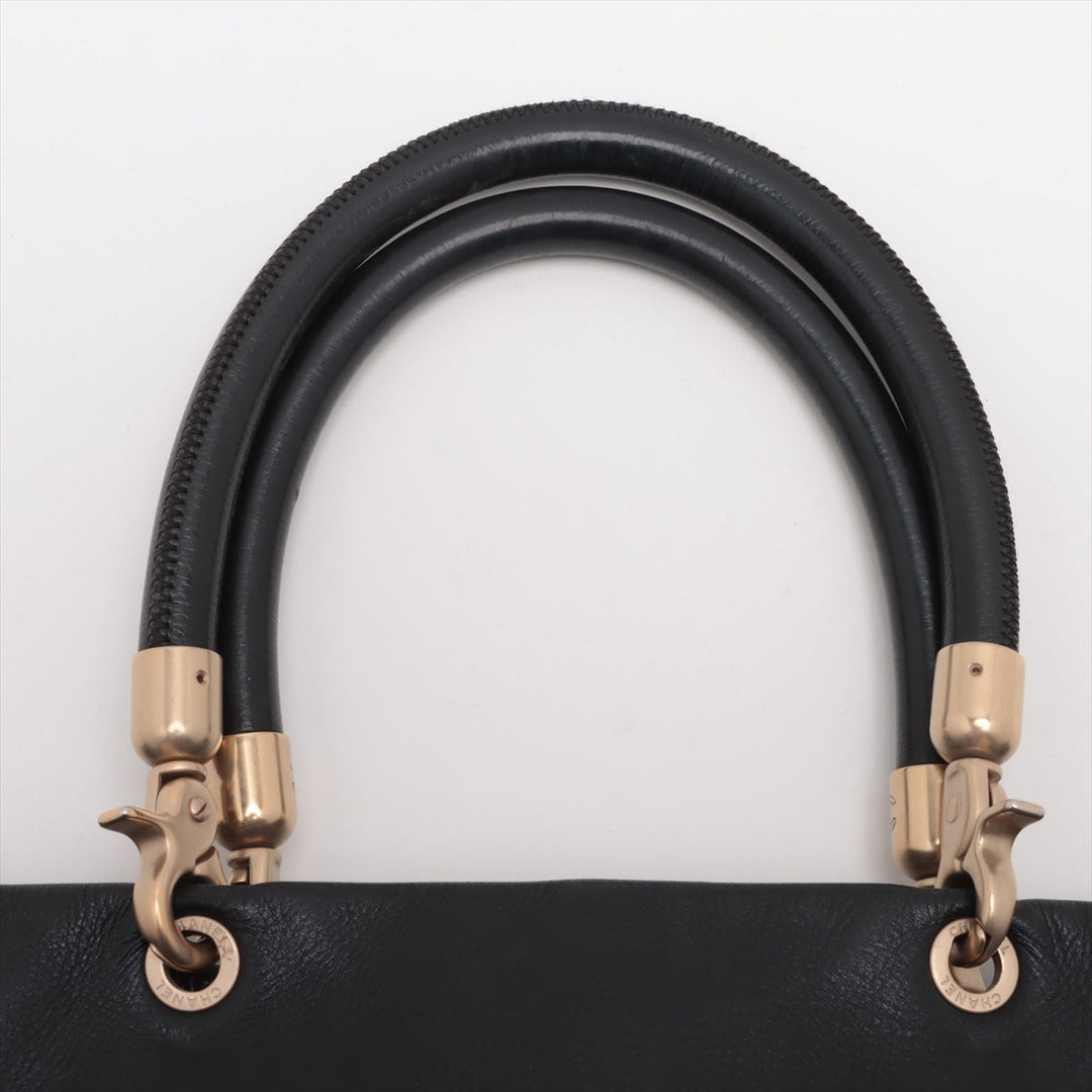 Top Quality Chanel Coco Caviar S Tote Bag Black Gold  8th