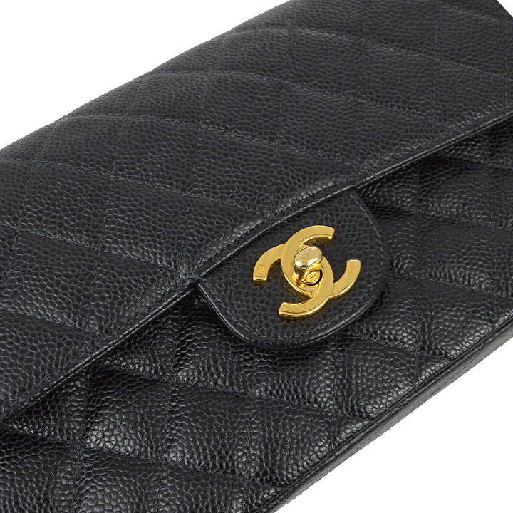 Top Quality Chanel 2000-2002 Black Caviar Small Classic Double Flap Bag