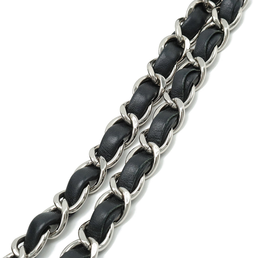 Top Quality Chanel Top Quality Chanel PARIVISANCE KILTING Chain Shoulder Bag Nylon Dark Grey Black Silver  A50633