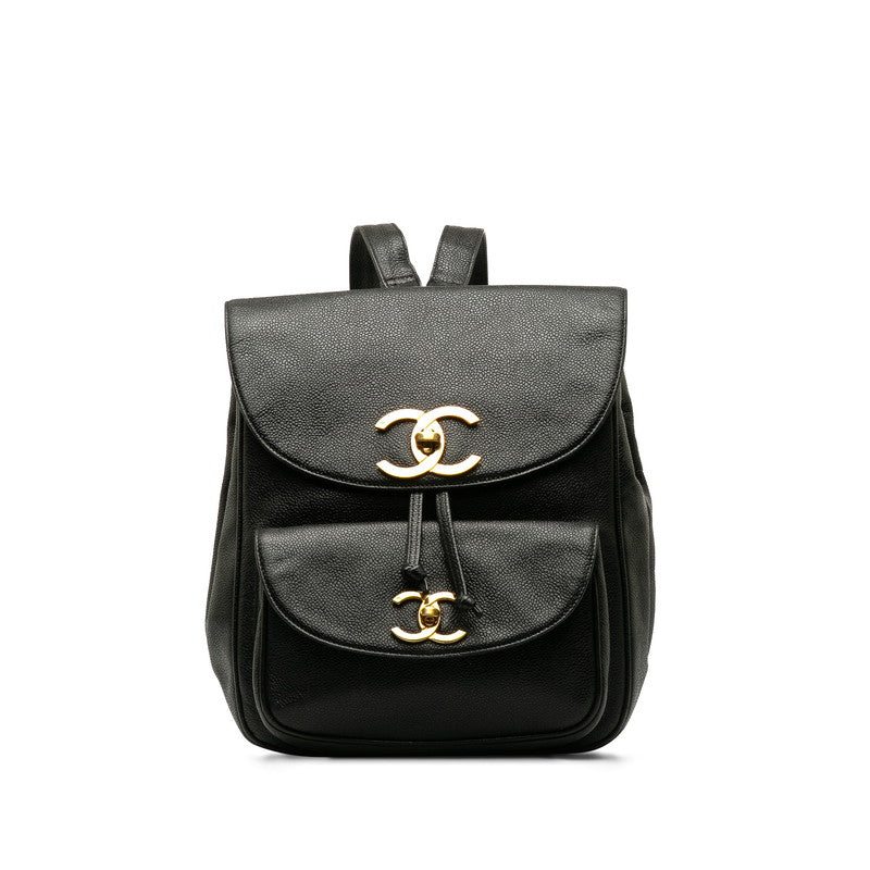 Top Quality Chanel Vintage Decacoco Cocomark Rucksack Black Caviar   CHANEL