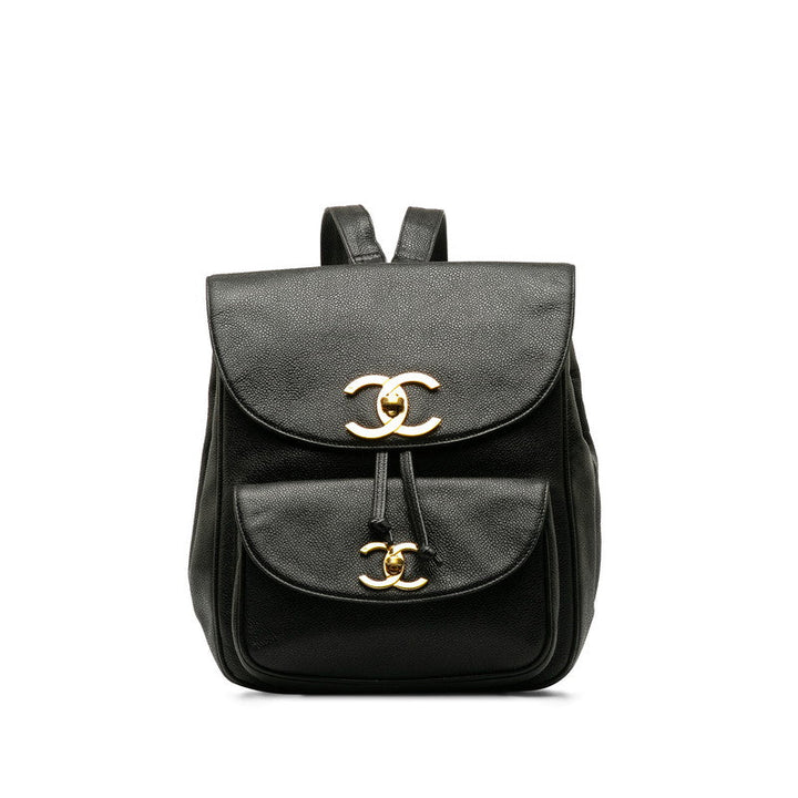 Top Quality Chanel Vintage Decacoco Cocomark Rucksack Black Caviar   CHANEL