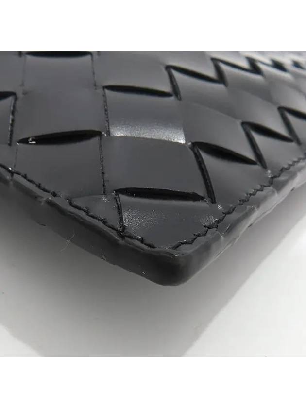 Bottega veneta 592648 Black Color Intrecciato Pouch Clutch Wrist Strap