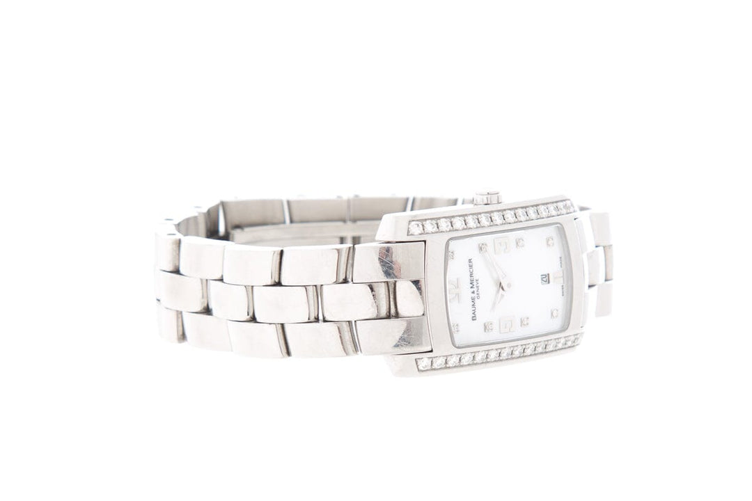 Baume & Mercier "Hampton Hills" Mother of Pearl &  Diamond Stainless Steel Watch