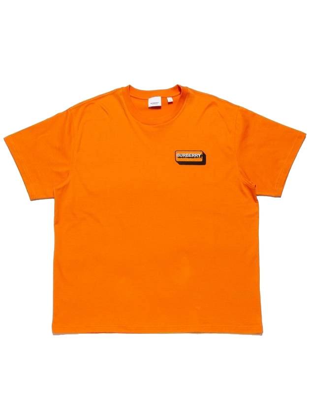 Burberry Logo Applique Short Sleeve T-Shirt Orange