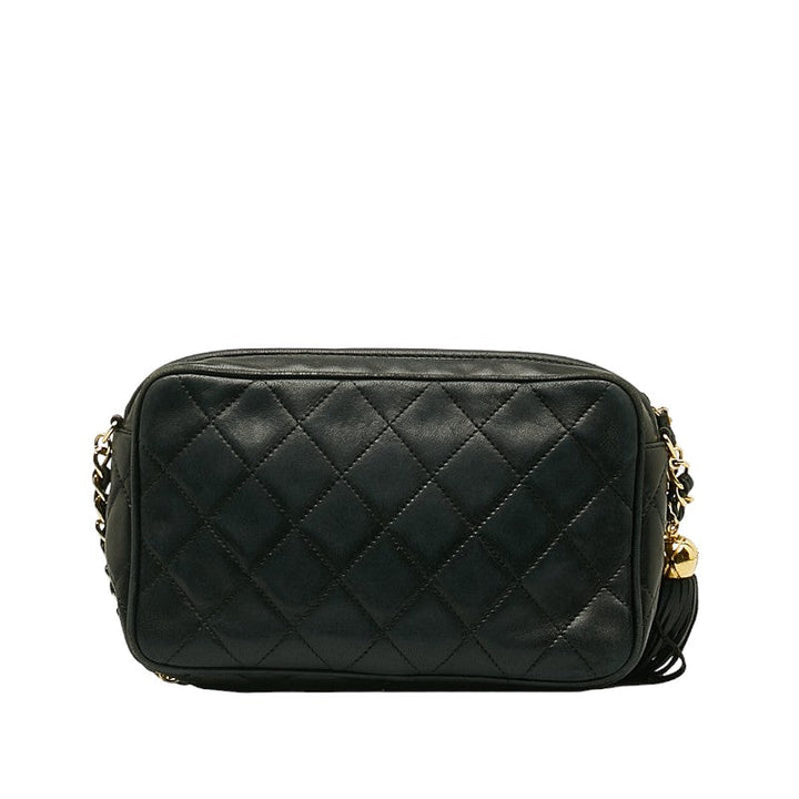 Top Quality Chanel Matrases Coco Fringe Sloping Chain Shoulder Bag Dark Green Lambskin  CHANEL