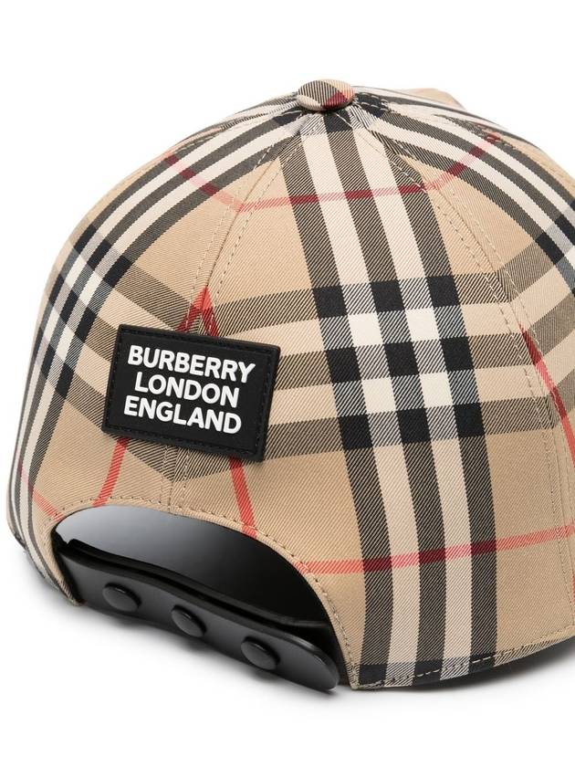 Burberry logo applique vintage check ball cap beige