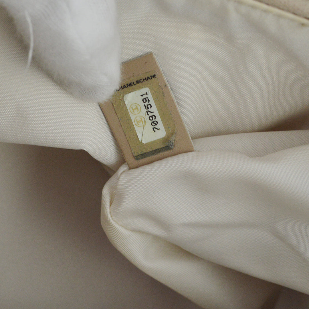 Top Quality Chanel Beige Jacquard Nylon Travel Line Shoulder Bag
