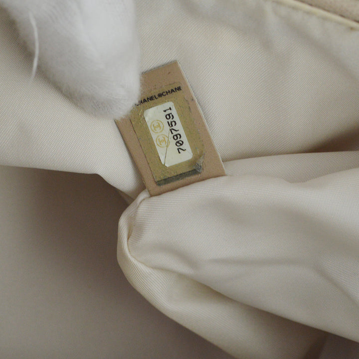 Top Quality Chanel Beige Jacquard Nylon Travel Line Shoulder Bag