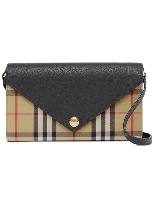 Burberry Detachable Strap Vintage Check Long Wallet Beige